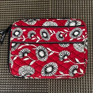 Vera Bradley Red Floral Quilted Cosmetic Pouch